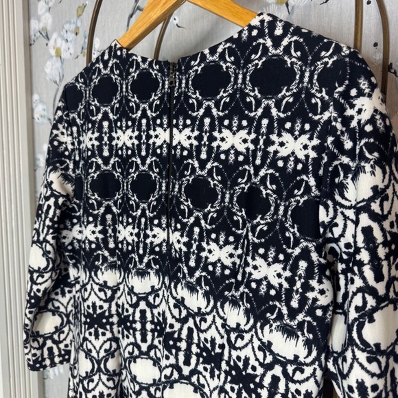 Taylor Womens Navy White Geometric Ombre 3/4 Sleeve Shift Dress Size 10 - Picture 8 of 9
